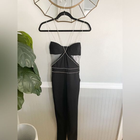 Heiress Beverly Hills NWT Black Diamond Mess Jumpsuit - Picture 2 of 14